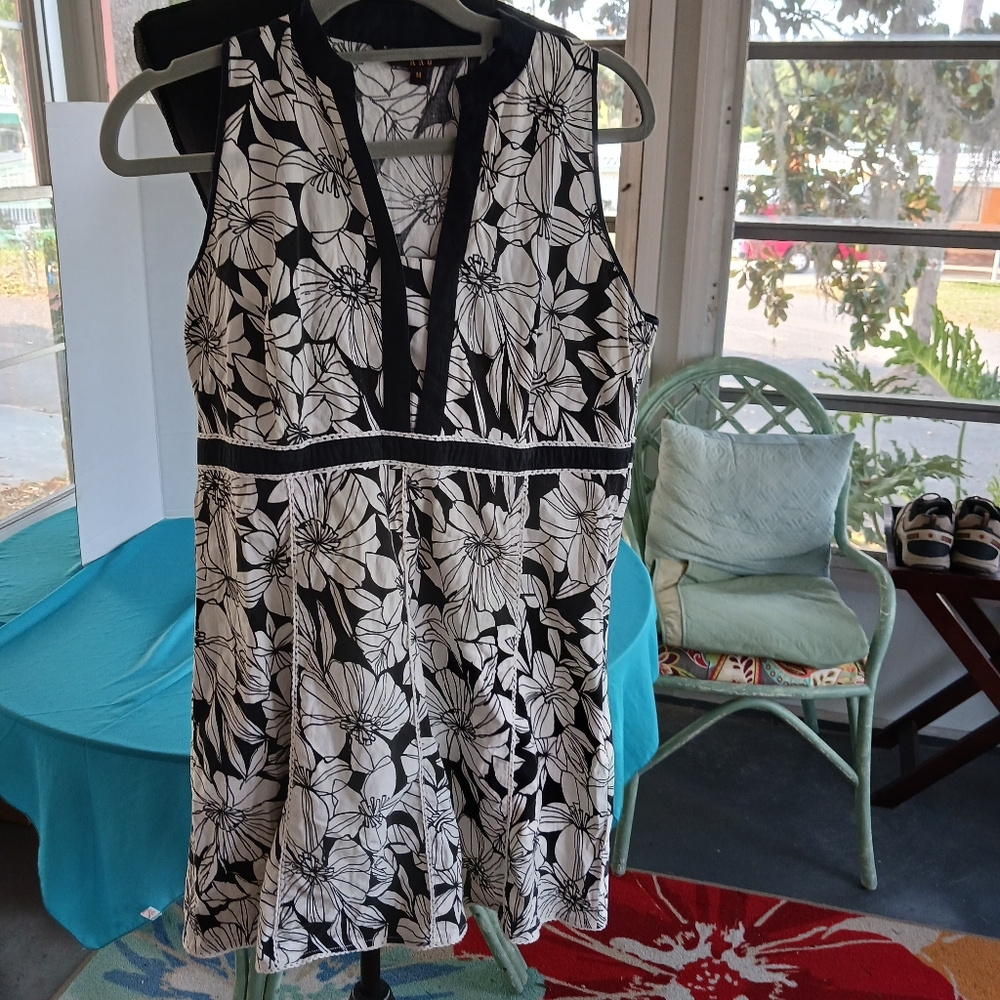 Women's dress Size 14 AND cotton print in black and white